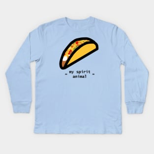 Taco Spirit Animal Kids Long Sleeve T-Shirt